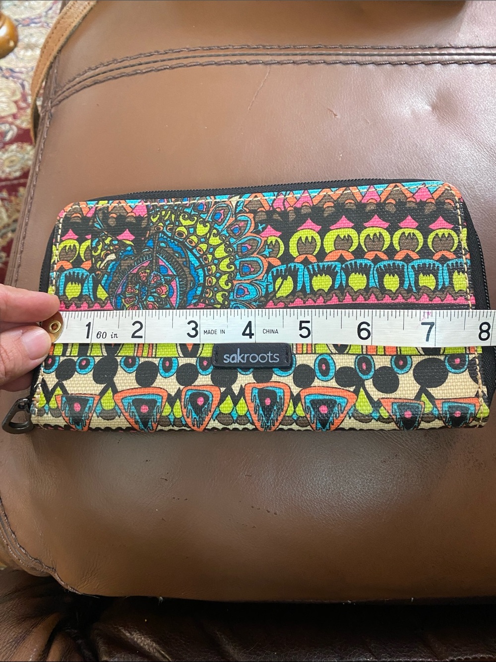 Sakroots Multi-Color Boho Zip Wallet - Picture 4 of 9
